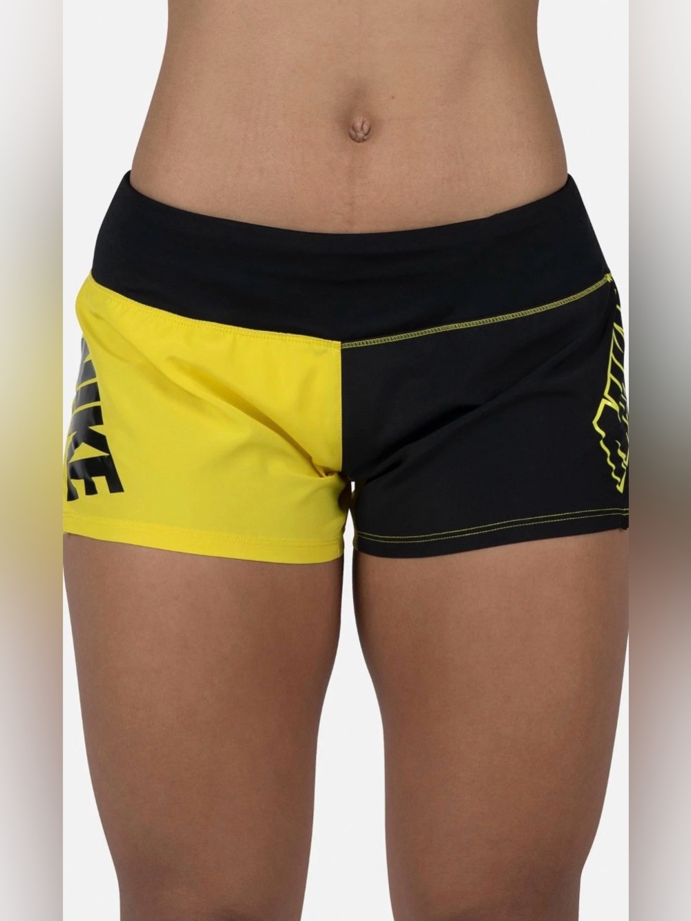 NIKE 3” Women’s NSW Dri-Fit Lined Yellow/Black Running Shorts Size:XXL